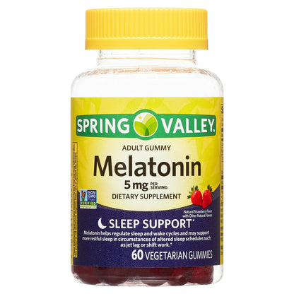 Melatonin Pectin Dietary Supplement Gummies, Strawberry, 5 Mg, 60 Count