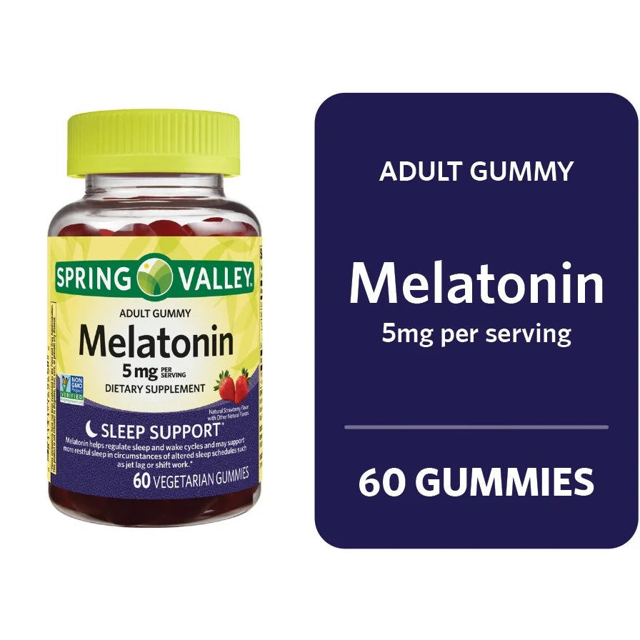 Melatonin Pectin Dietary Supplement Gummies, Strawberry, 5 Mg, 60 Count